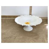 Vintage milk glass cake stand
