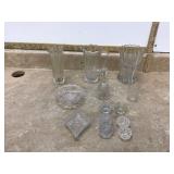 VARIOUS PRESSED GLASS PIECES - GLASS