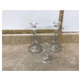 3 GLASS CANDLE HOLDERS - HOME DECOR