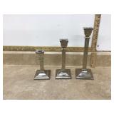 3 METAL CANDLE HOLDERS - HOME DECOR