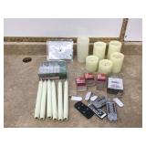 Magical ambiance with twinkling fairy lights and warm glow of battery-powered pillar