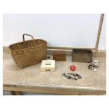 ANTIQUE BASKET AND MORE - VINTAGE