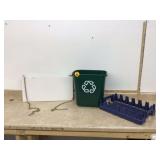Recycle bin with hanging sign for Pepsi 2 liter tray