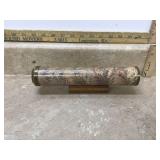 Colorful patterned reflections on wooden stand