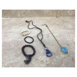 Lapis Lazuli necklace Druzy necklace 3 bracelets