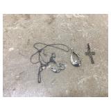 Sterling silver chain with two pendants