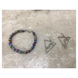 Sterling silver bracelet and earrings