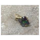 10K gold pendant with mystic topaz