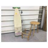 Folding ironing board with legs