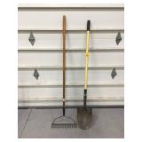 GARDEN RAKE AND SHOVEL - LAWN & GARDEN