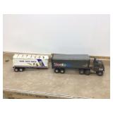 Old Napa semi trailer with Steelcase semi tractor and trailer