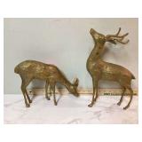 Brass deer statues
