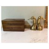 Brass coaster set & duck bookends