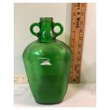 Vintage green glass wine jug