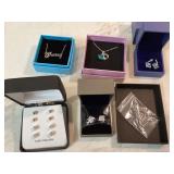 Silver jewelry set with earrings and necklace