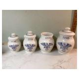 Vintage 1960s Metlox Poppy Trail canister set with eagle