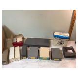 Vintage Polaroid camera slide projector slide mounts and slide storage boxes