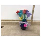 144 wooden tulips in vase