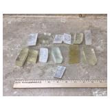 Mineral cubes in yellow and white colors