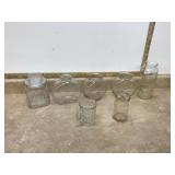 ASSORTED VINTAGE GLASS JARS - GLASS