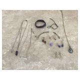 Various crystal and stone jewelry