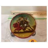 Old hand-painted tambourine with bullfighter design