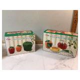 Fresh bell peppers in two boxes