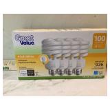 Set of 4 Mid Century Modern 100-Watt Fluorescent
