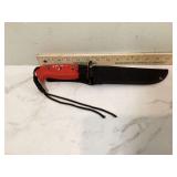 ORANGE HANDLE KNIFE WITH SHEATH