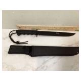 BLACK HANDLE KNIFE WITH SHEATH