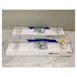 White faux wood blinds