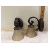 Pair of Battery Powered Mid Century Modern Wall Sconces