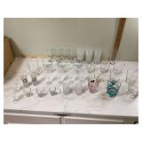 Various types of bar glasses