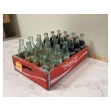 Antique coke crate with 24 bottles