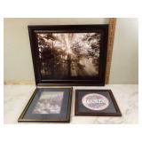 Framed forest print friend and lighthouse art
