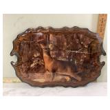 LACQUERED WOOD DEER WALL CLOCK