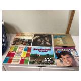 Old-fashioned vinyl records in 33-1 3 speed