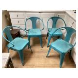 4 vintage metal chairs