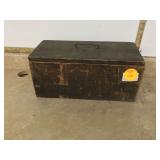 VINTAGE WOODEN BOX - HOUSEHOLD MISC