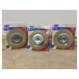3 NEW 8 WIRE WHEEL BRUSHES - TOOLS