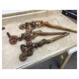 3 CHAIN BINDERS IN MILK CRATE - TOOLS