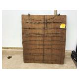 Rustic barn wood with barbed wire collection