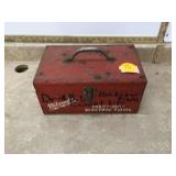 RED BOX WITH VARIOUS DRILL BITS - TOOLS