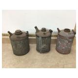 3 VINTAGE FUEL CANS - TOOLS