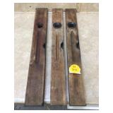 3 VINTAGE WOOD LEVELS - TOOLS