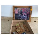 Autumn ambience with fishing bear decoration