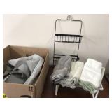Shower caddy shelf hamper towels