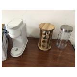 Spice rack large jar untested coffee maker