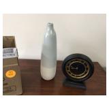Tall vase and clock
