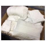 White bedding set comforter 2 pillowcases throw pillow